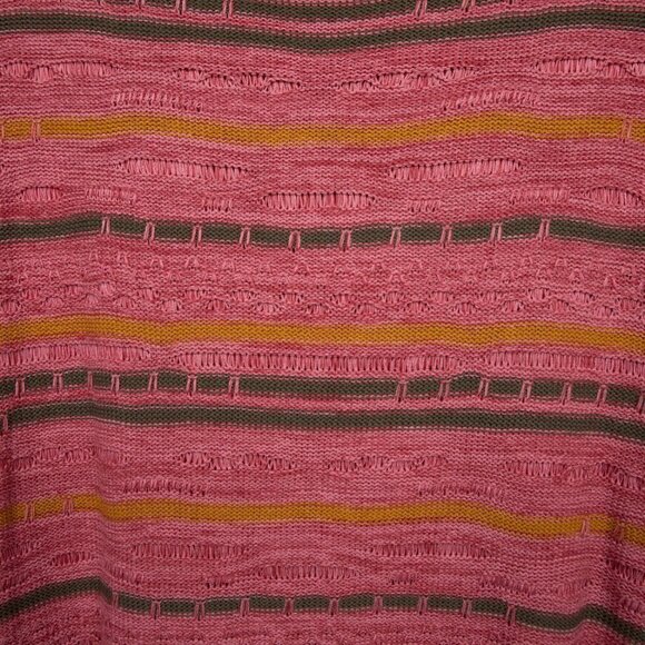 Soft Surroundings Lisabetta Art pink 3D knit stripe sweater-M - Picture 2 of 5
